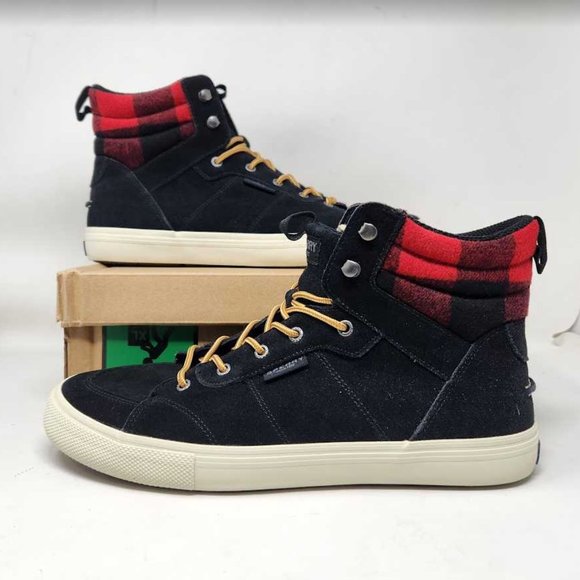 Men\'s 13 Sperry Striper Storm Hiker Buff suede black & red buffalo checker boots main image 5